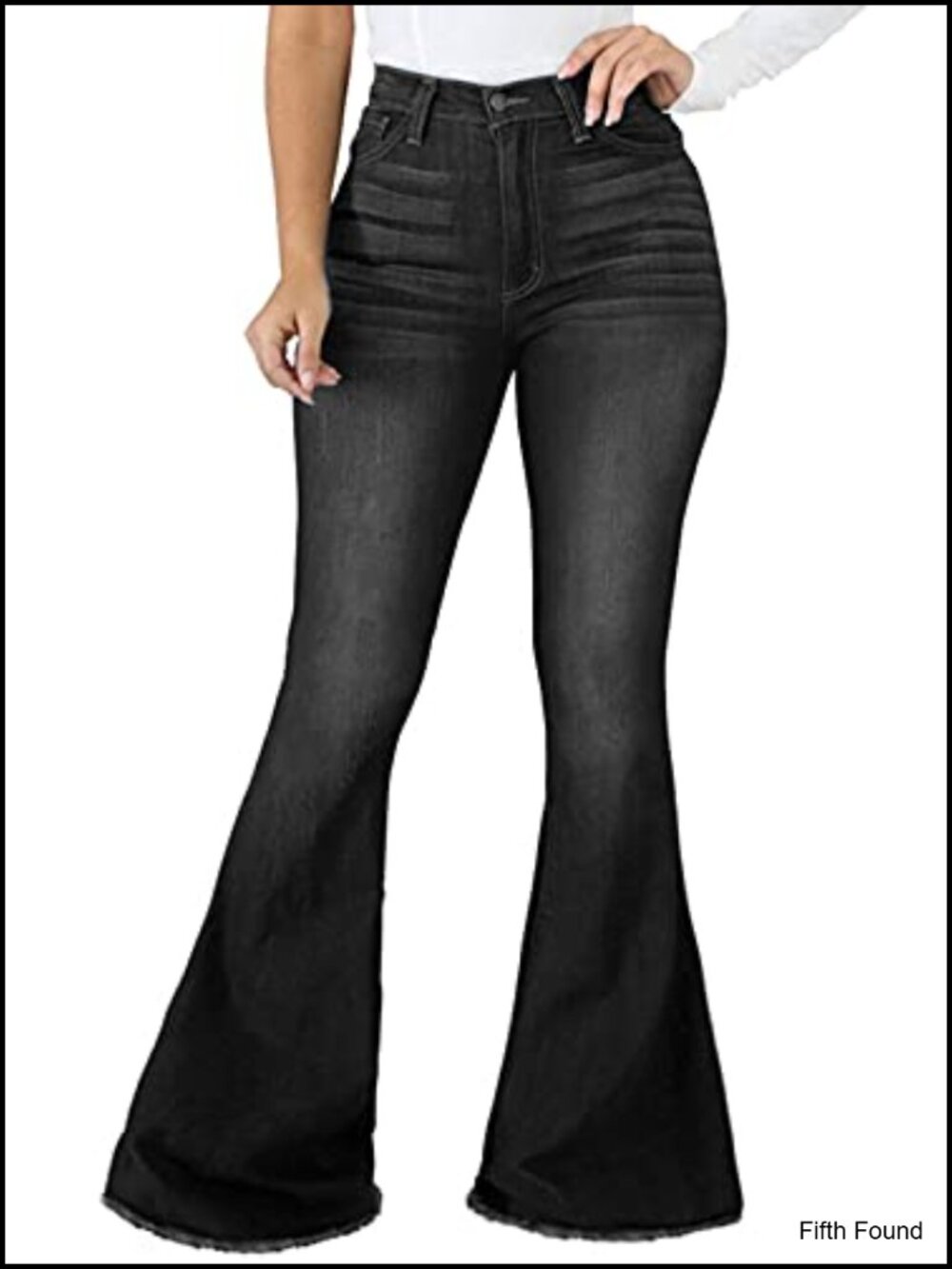 CuteCherry Bell Bottom Jeans for Women Ripped Skinny Denim Pants